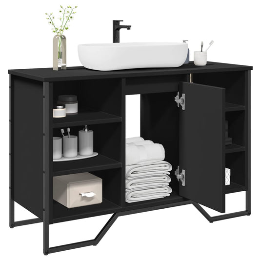 Mobile Lavabo Bagno Nero 91x35x60 cm in Truciolato | homemem39