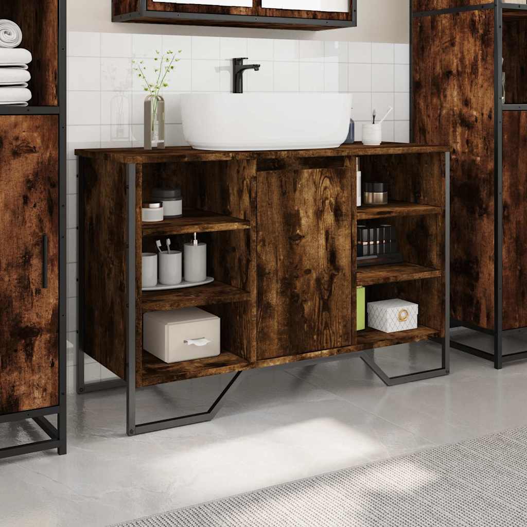 Mobile Lavabo Bagno Rovere Fumo 91x35x60 cm in Truciolato | homemem39