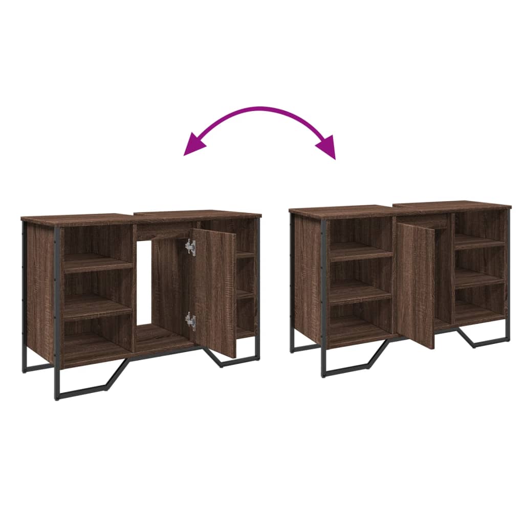 Mobile Lavabo Bagno Rovere Marrone 91x35x60cm in Truciolato | homemem39