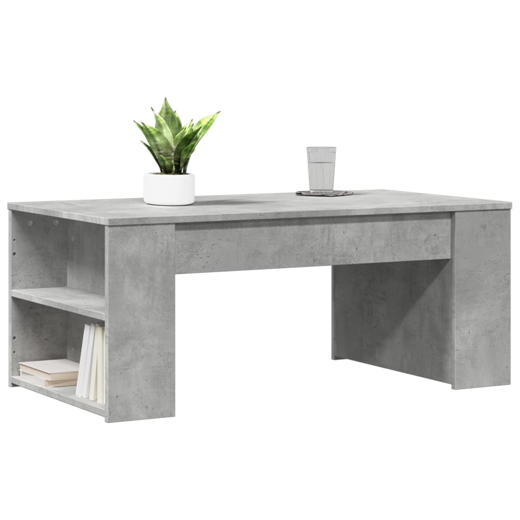 Tavolino Salotto Grigio Cemento 102x55x42 cm Legno Multistrato