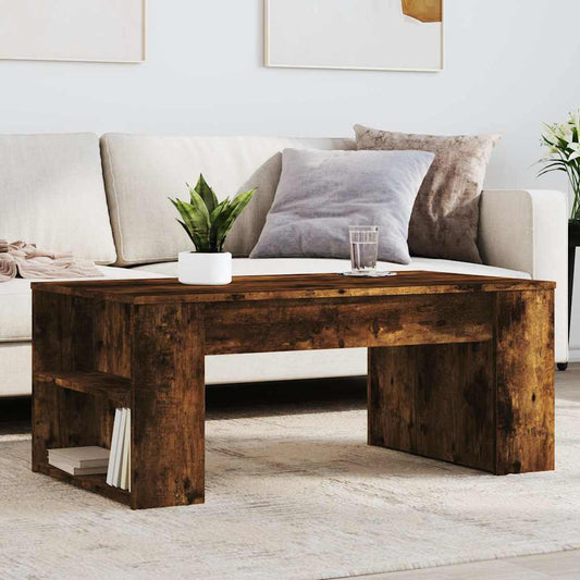 Tavolino da Salotto Rovere Fumo 102x55x42 cm Legno Multistrato | homemem39