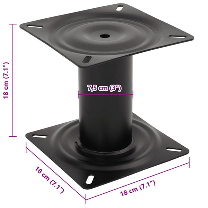 Supporto per Sedile da Barca Nero 18 cm in Acciaio | homemem39