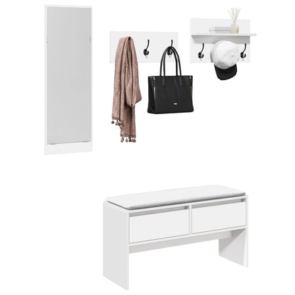 Set Mobili da Ingresso 4 pz Bianco in Legno Multistrato | homemem39