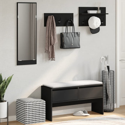 Set Mobili da Ingresso 4 pz Nero in Legno Multistrato | homemem39