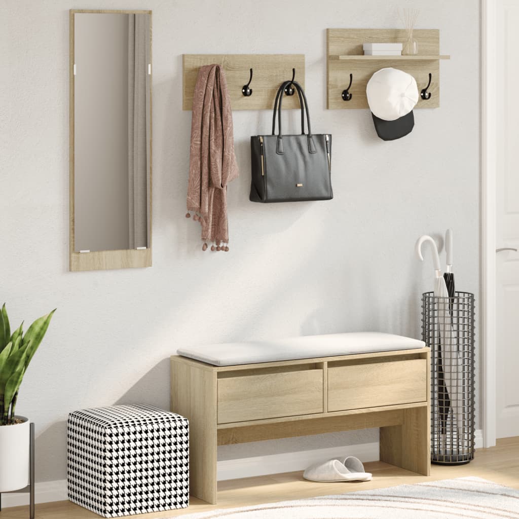 Set Mobili da Ingresso 4 pz Rovere Sonoma in Legno Multistrato | homemem39