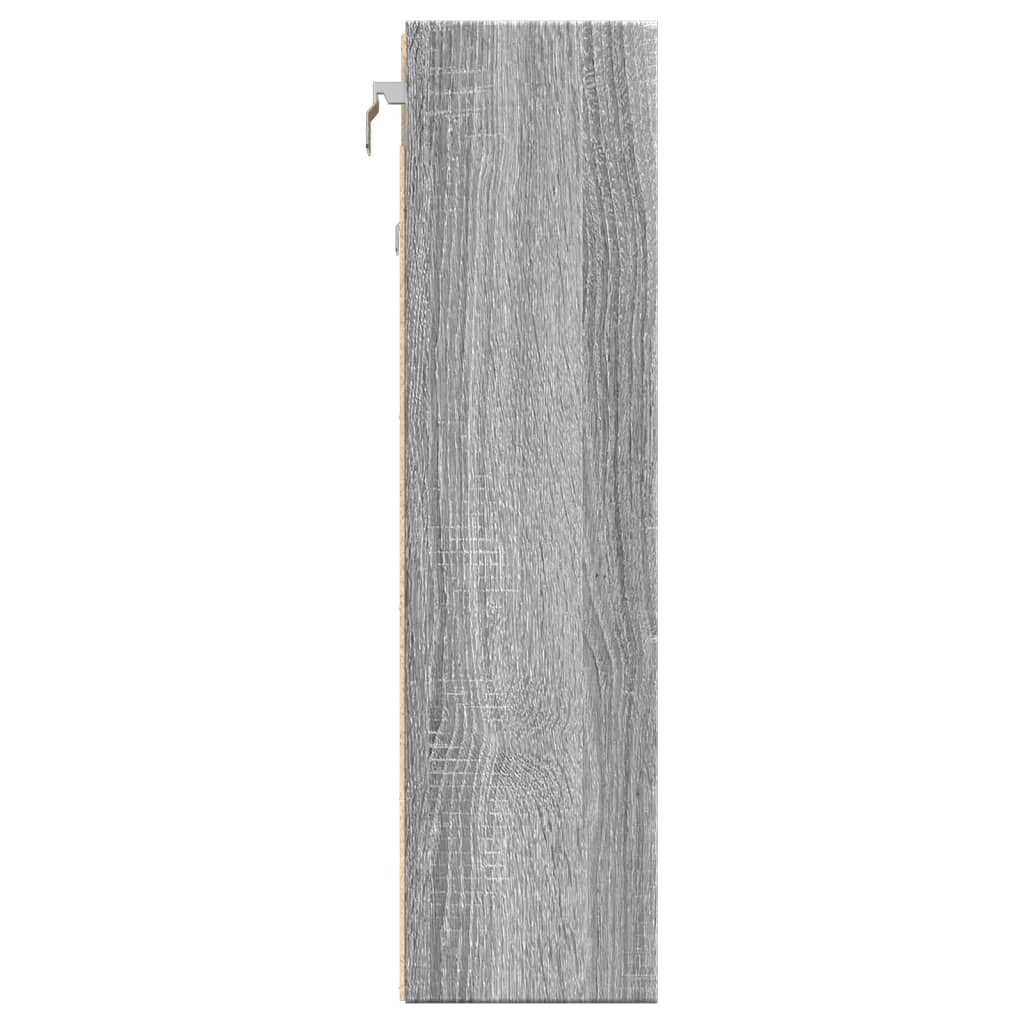 Armadietto Vetrina Grigio Sonoma 100x15x58 cm Legno Multistrato