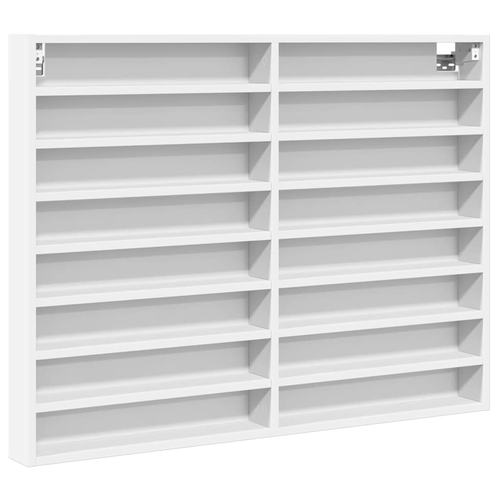 Armadietto con Vetrina Bianco 100x8,5x75 cm Legno Multistrato | homemem39