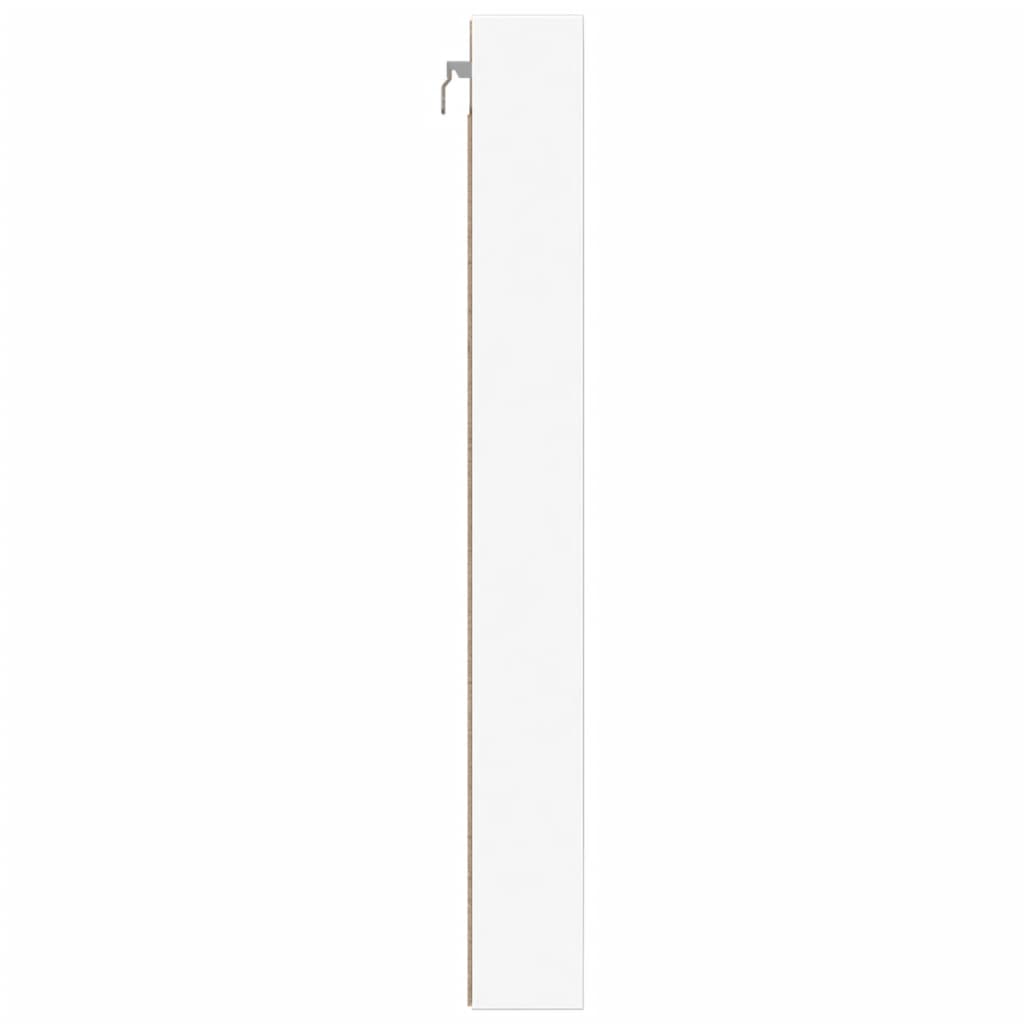 Armadietto con Vetrina Bianco 100x8,5x75 cm Legno Multistrato