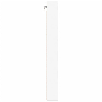 Armadietto con Vetrina Bianco 100x8,5x75 cm Legno Multistrato