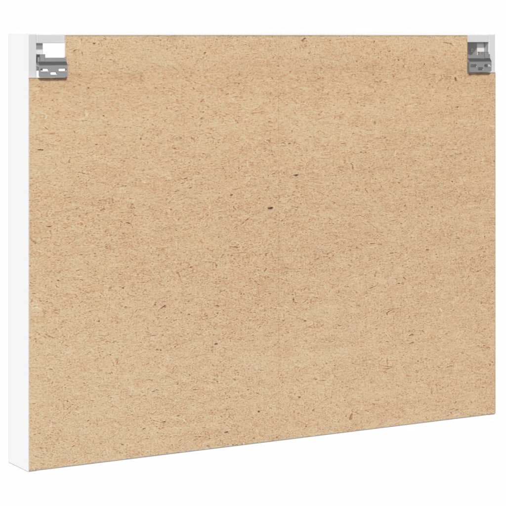 Armadietto con Vetrina Bianco 100x8,5x75 cm Legno Multistrato