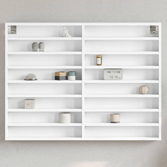 Armadietto con Vetrina Bianco 100x8,5x75 cm Legno Multistrato | homemem39