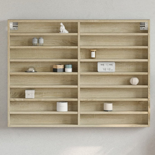 Armadietto Vetrina Rovere Sonoma 100x8,5x75cm Legno Multistrato | homemem39