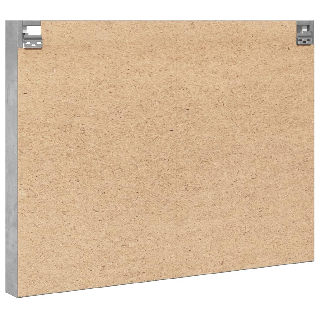 Armadietto Vetrina Grigio Cemento 100x8,5x75 cm Multistrato