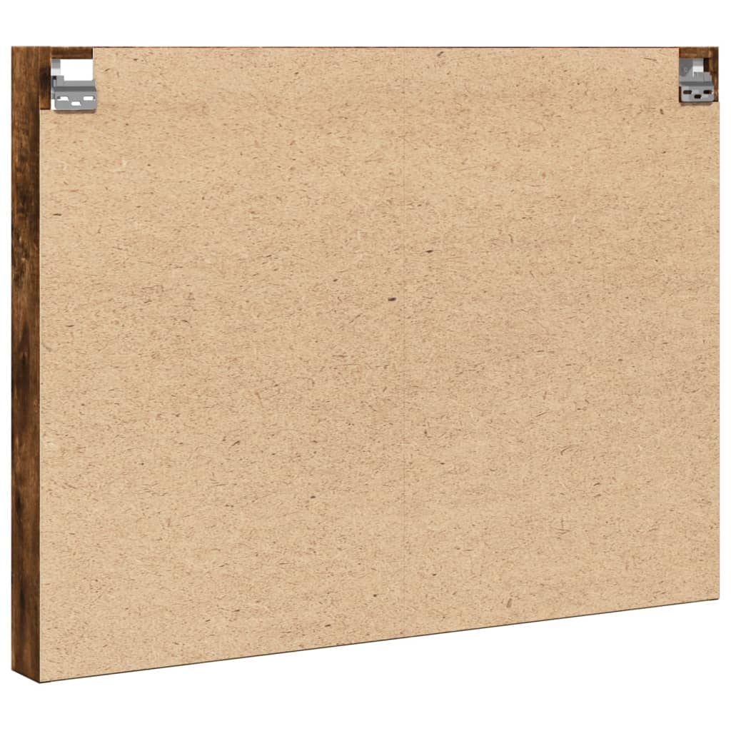 Armadietto Vetrina Rovere Fumo 100x8,5x75 cm Legno Multistrato