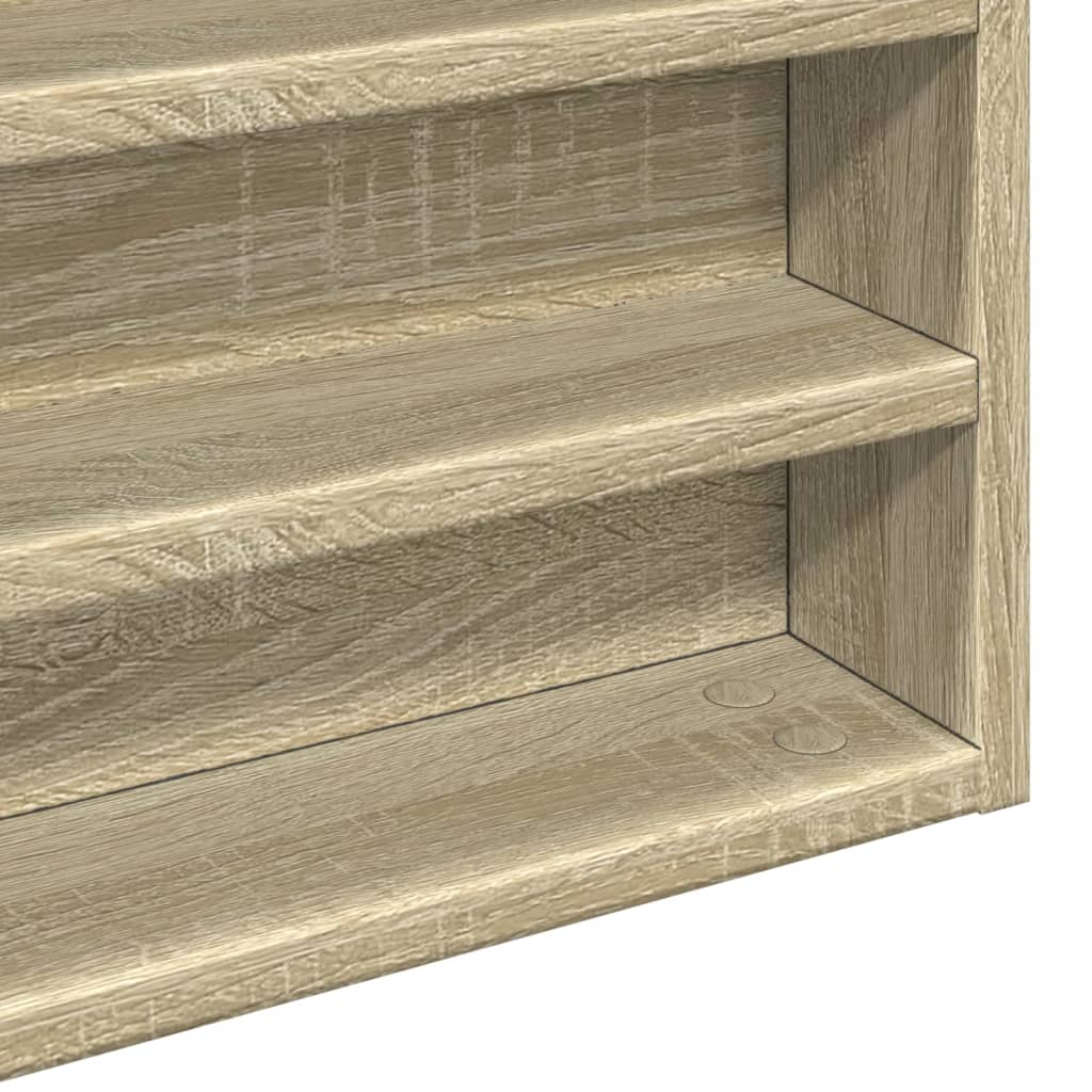 Armadietto Vetrina Rovere Sonoma 100x8,5x50cm Legno Multistrato