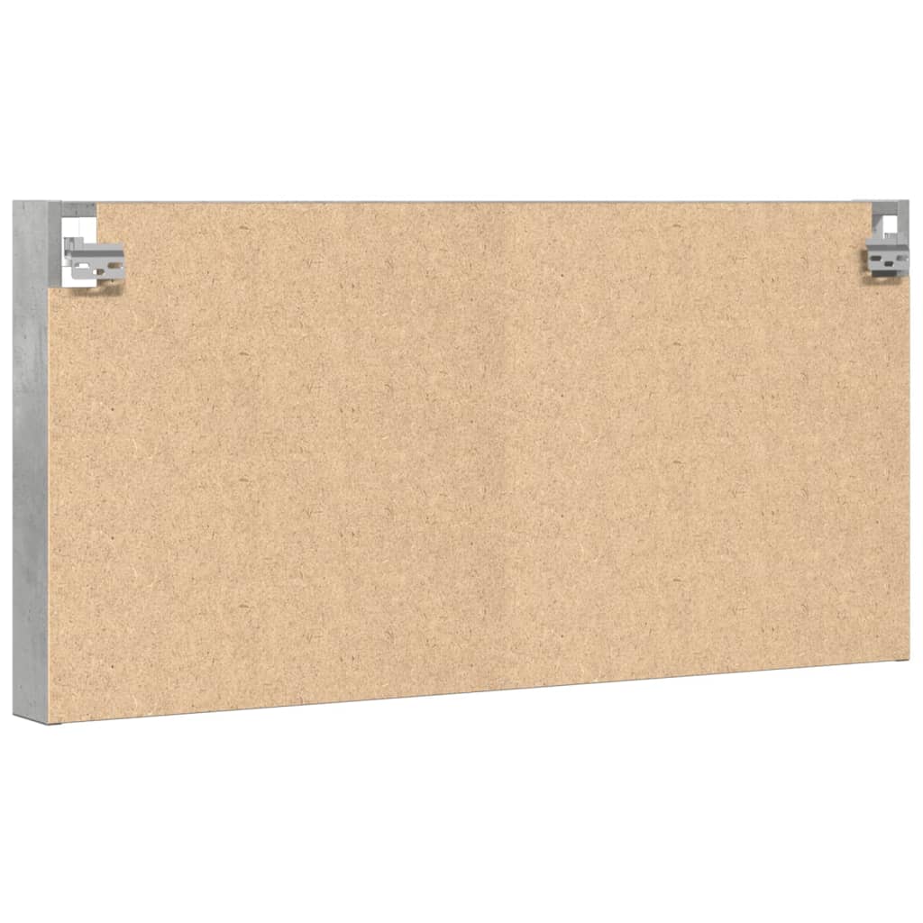 Armadietto Vetrina Grigio Cemento 100x8,5x50 cm Multistrato