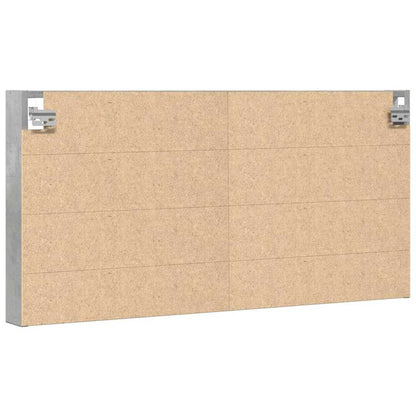 Armadietto Vetrina Grigio Cemento 100x8,5x50 cm Multistrato