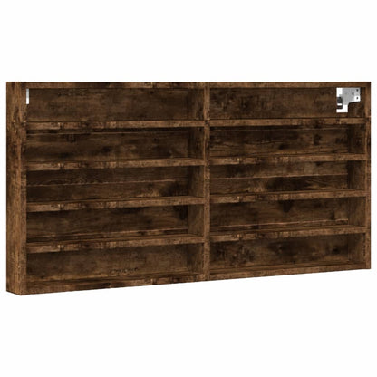 Armadietto Vetrina Rovere Fumo 100x8,5x50 cm Legno Multistrato