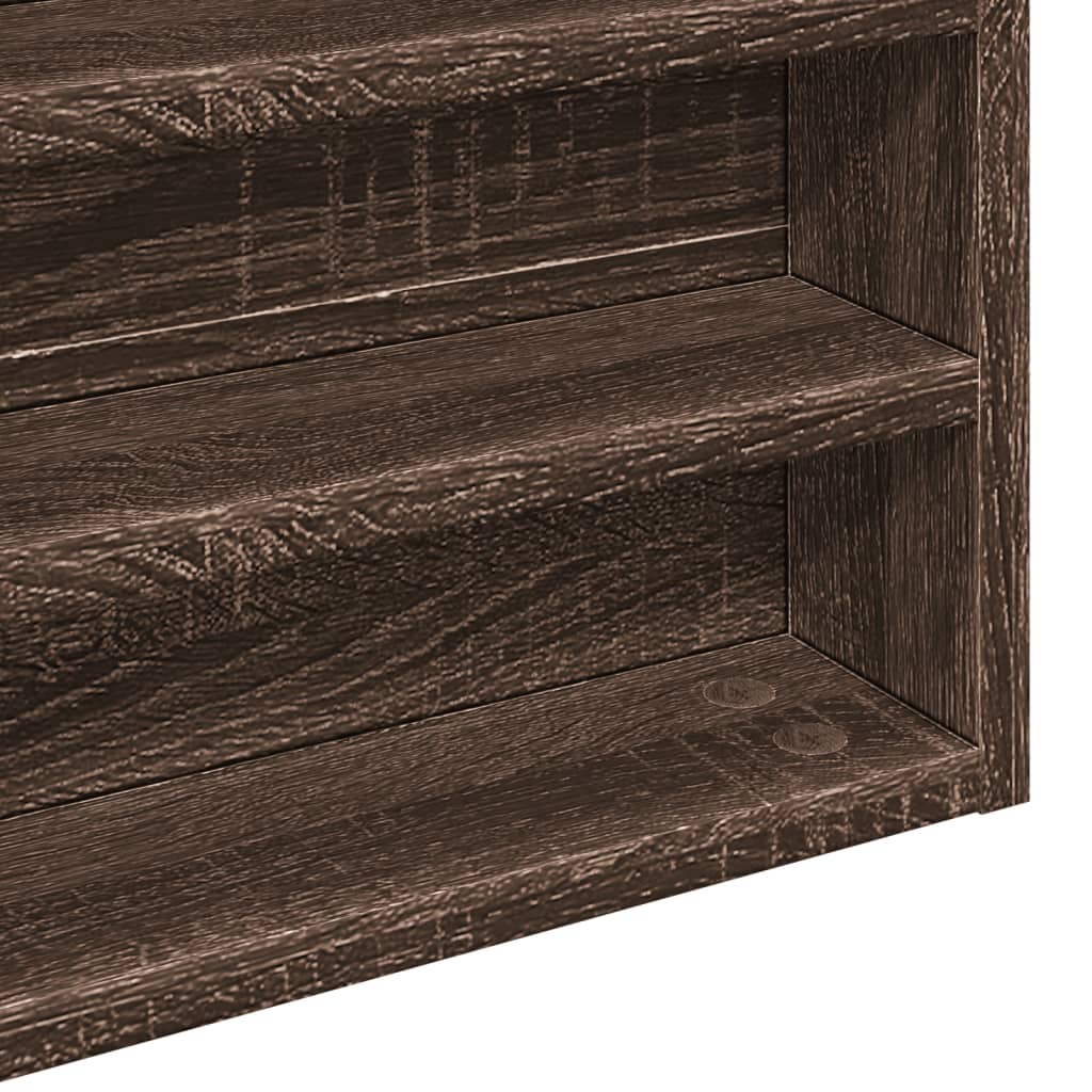 Armadietto Vetrina Rovere Marrone 100x8,5x50 Legno Multistrato