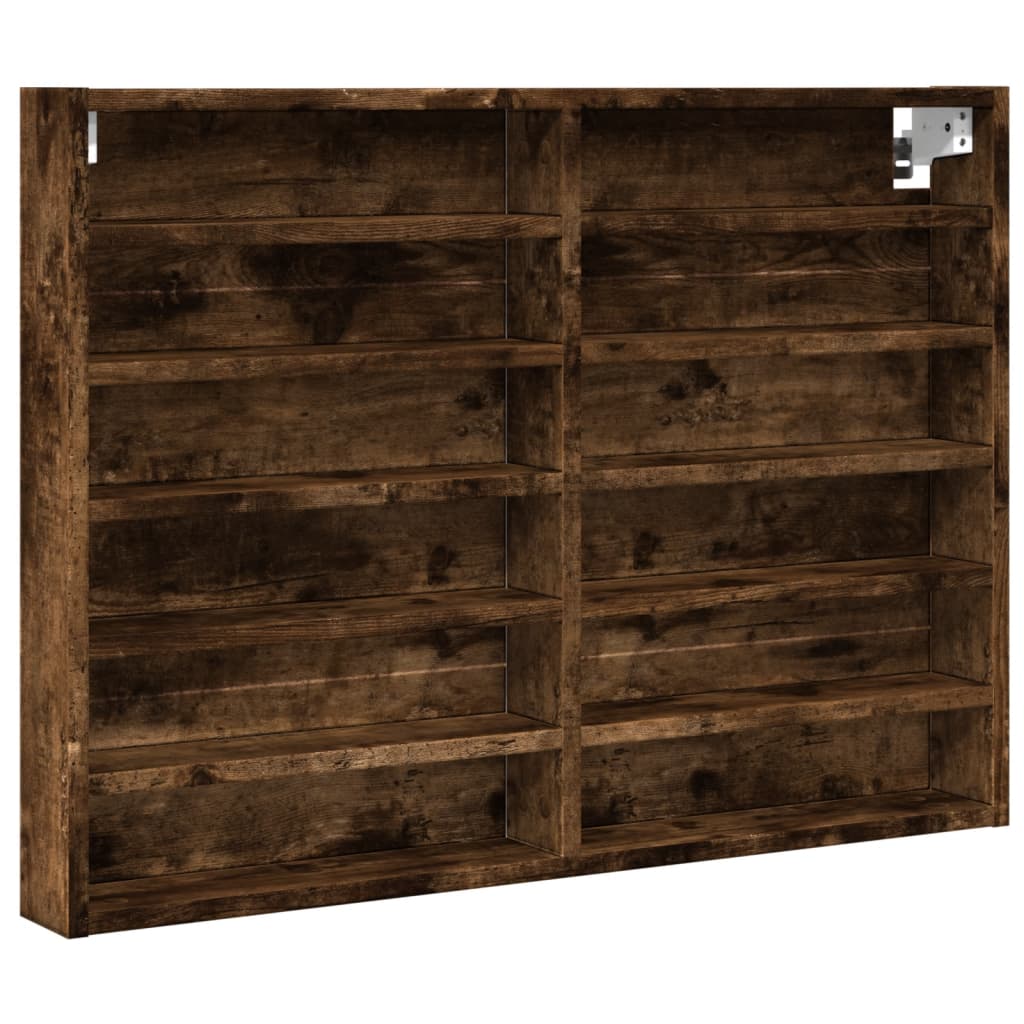 Armadietto Vetrina Rovere Fumo 80x8,5x58 cm Legno Multistrato