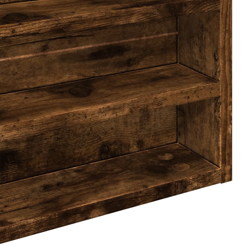 Armadietto Vetrina Rovere Fumo 80x8,5x58 cm Legno Multistrato