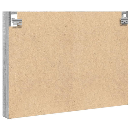 Armadietto Vetrina Grigio Sonoma 80x8,5x58 cm Legno Multistrato