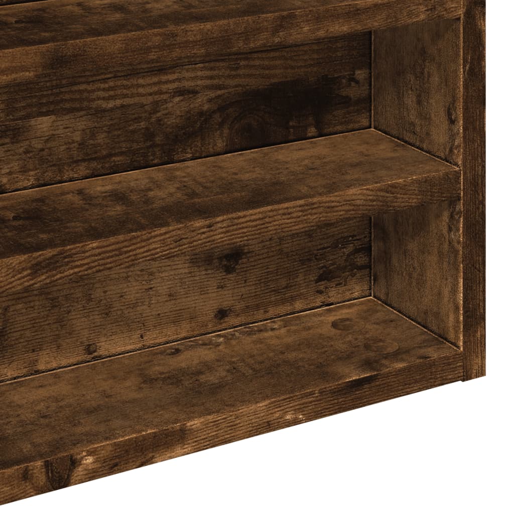 Armadietto Vetrina Rovere Fumo 60x8,5x58 cm Legno Multistrato