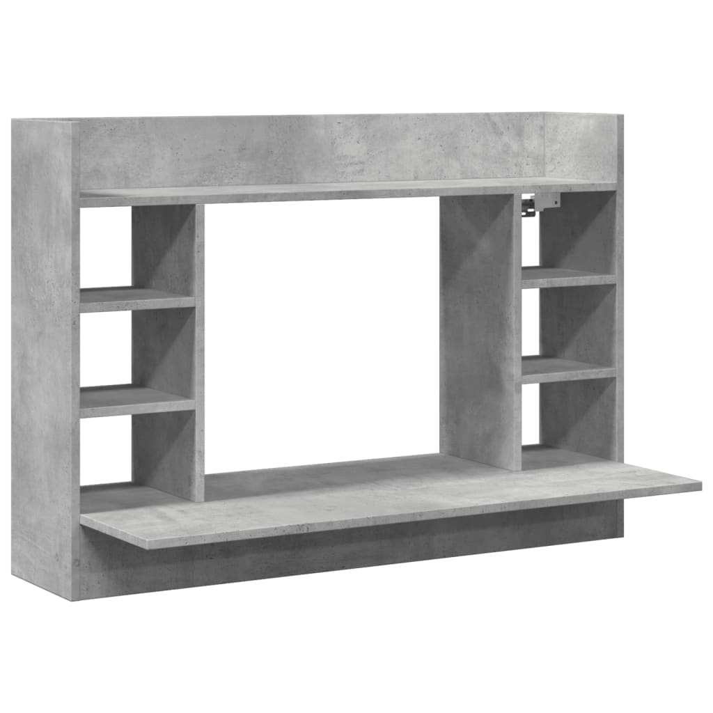 Scrivania a Parete Grigio Cemento 105x48x75cm Legno Multistrato - homemem39