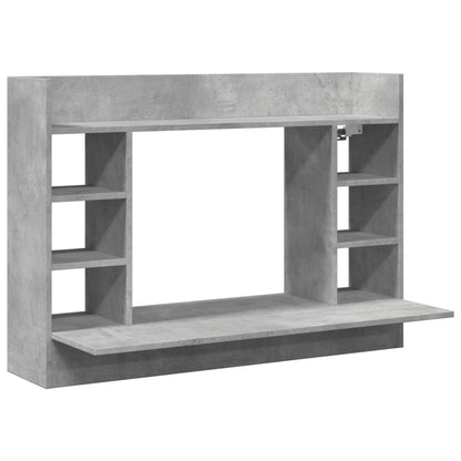 Scrivania a Parete Grigio Cemento 105x48x75cm Legno Multistrato - homemem39