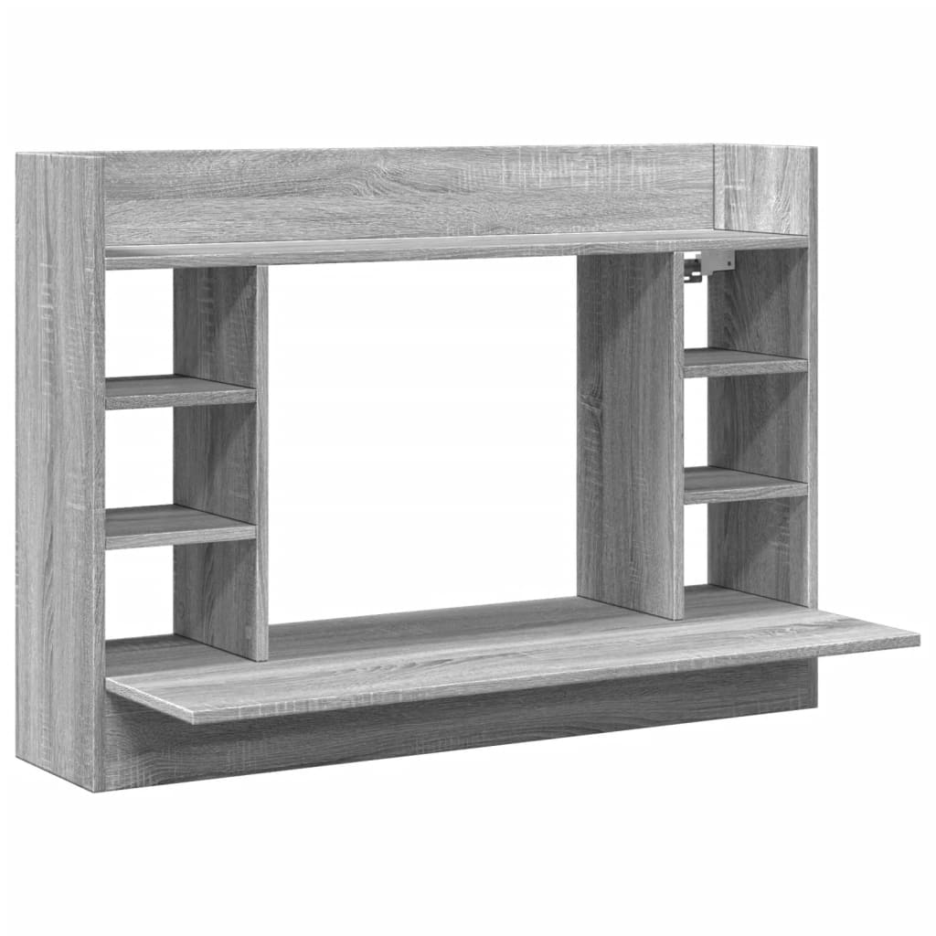 Scrivania a Parete Grigio Sonoma 105x48x75cm Legno Multistrato - homemem39