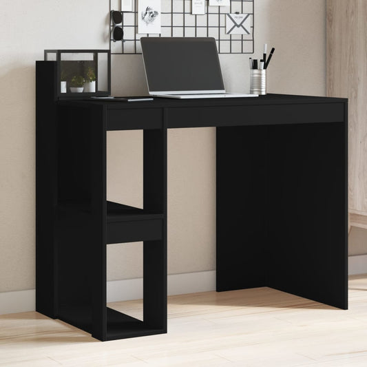 Scrivania Ufficio Nera 103,5x56,5x94 cm in Legno Multistrato - homemem39