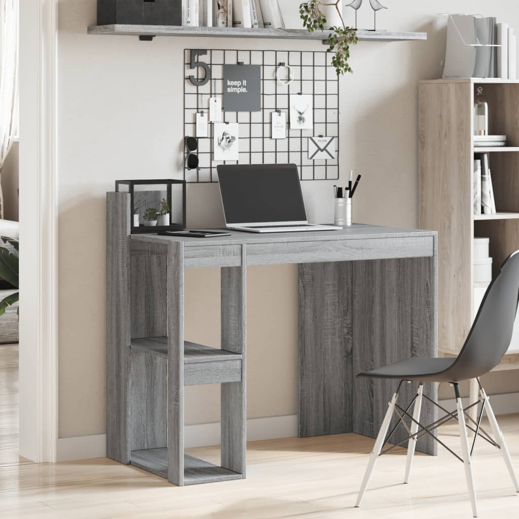 Scrivania Grigio Sonoma 103,5x56,5x94 cm in Legno Multistrato - homemem39