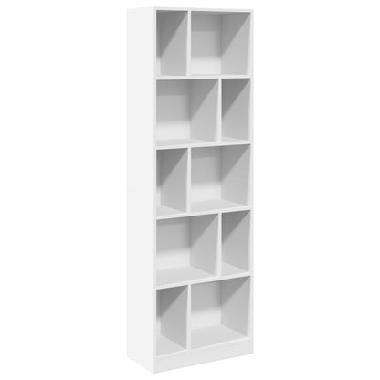 Libreria Bianca 57x28,5x174 cm in Legno Multistrato