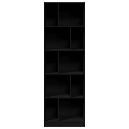 Libreria Nera 57x28,5x174 cm in Legno Multistrato