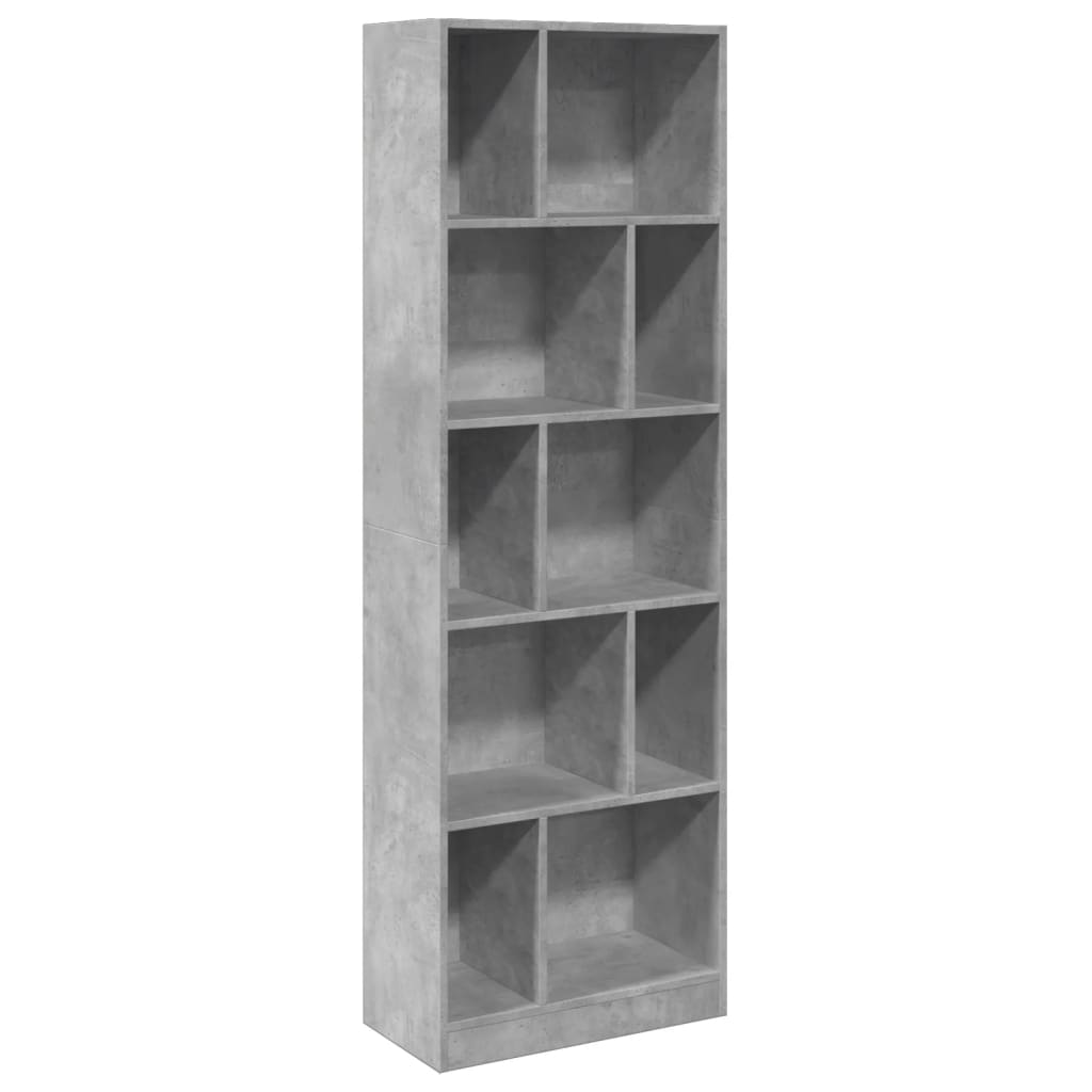 Libreria Grigio Cemento 57x28,5x174 cm in Legno Multistrato