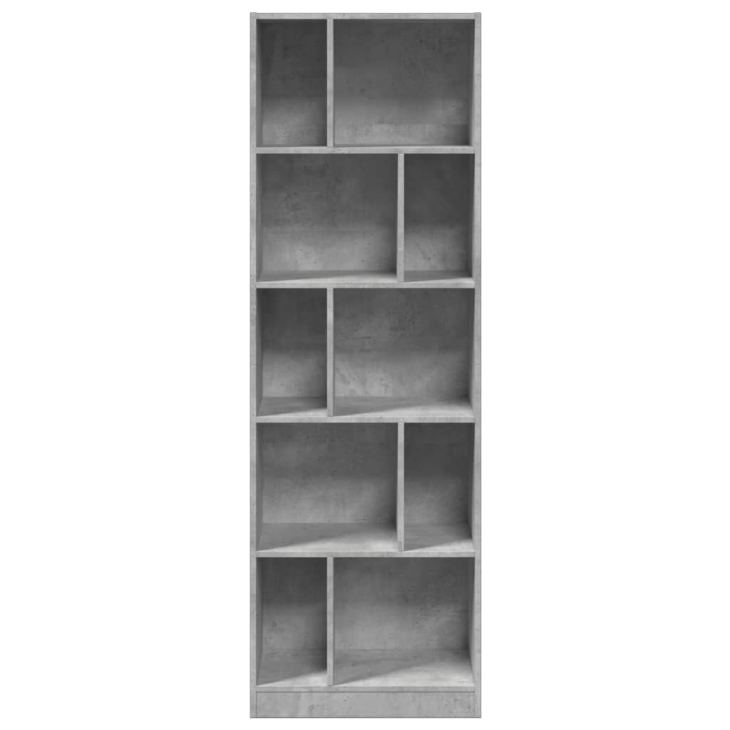 Libreria Grigio Cemento 57x28,5x174 cm in Legno Multistrato