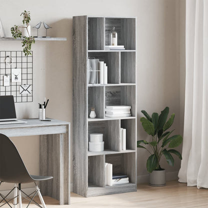 Libreria Grigio Sonoma 57x28,5x174 cm in Legno Multistrato