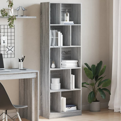 Libreria Grigio Sonoma 57x28,5x174 cm in Legno Multistrato