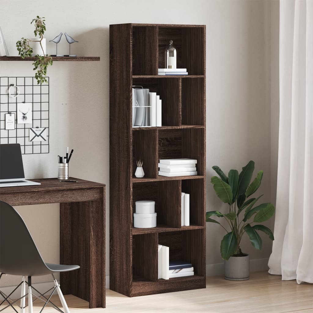 Libreria Rovere Marrone 57x28,5x174 cm in Legno Multistrato