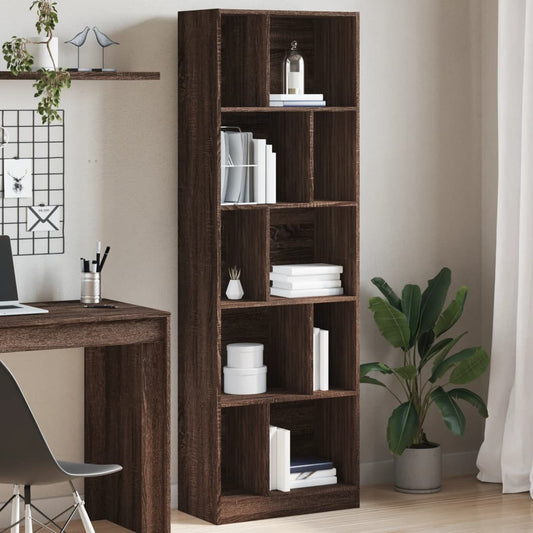 Libreria Rovere Marrone 57x28,5x174 cm in Legno Multistrato