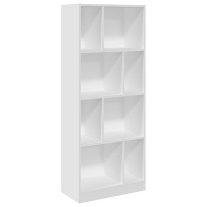 Libreria Bianca 57x28,5x141 cm in Legno Multistrato