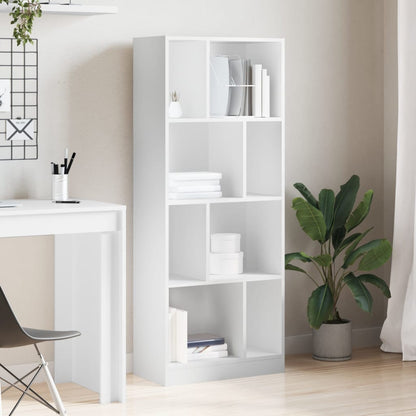 Libreria Bianca 57x28,5x141 cm in Legno Multistrato