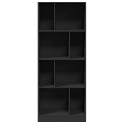 Libreria Nera 57x28,5x141 cm in Legno Multistrato