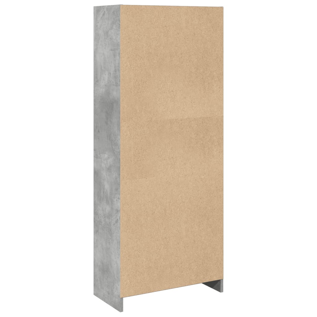 Libreria Grigio Cemento 57x28,5x141 cm in Legno Multistrato