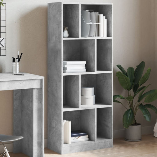 Libreria Grigio Cemento 57x28,5x141 cm in Legno Multistrato