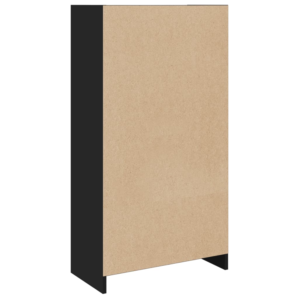 Libreria Nera 57x28,5x107,5 cm in Legno Multistrato