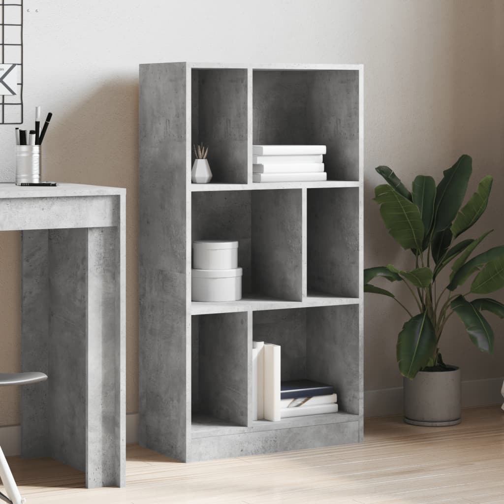 Libreria Grigio Cemento 57x28,5x107,5 cm in Legno Multistrato