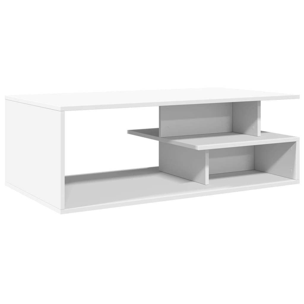Tavolino da Salotto Bianco 102x55x35 cm in Legno Multistrato | homemem39