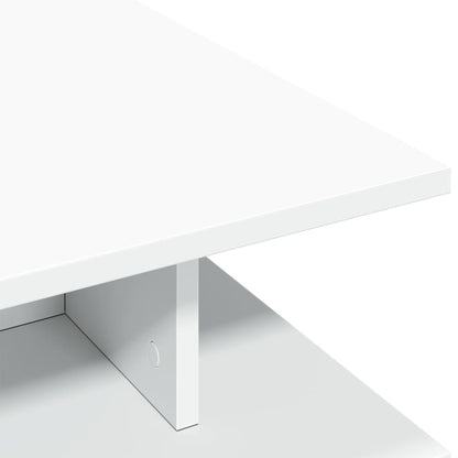 Tavolino da Salotto Bianco 102x55x35 cm in Legno Multistrato | homemem39