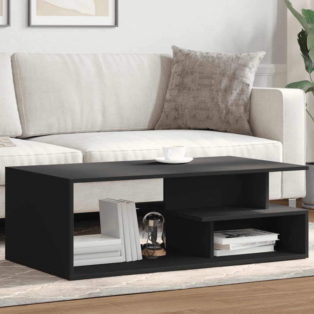 Tavolino da Salotto Nero 102x55x35 cm in Legno Multistrato | homemem39